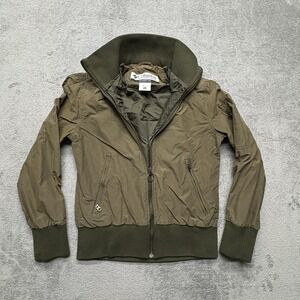 Columbia Jacket Womens Small Green High Collar Full Zip Lightweight Outdoor Coat